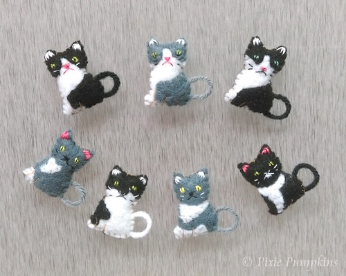Miniature Felt Cats | by Pixie Pumpkins