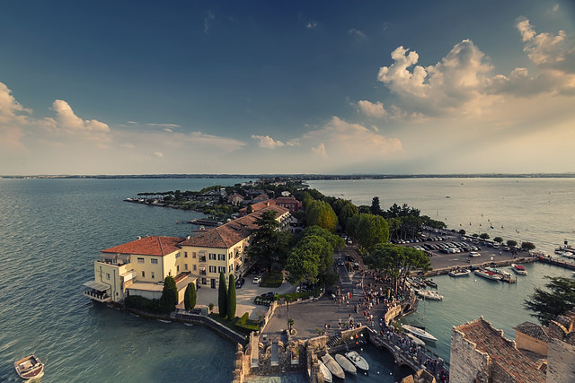 The Sirmione peninsula as seen from the castle