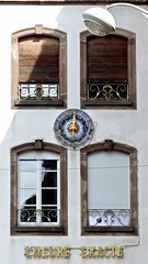 Stopped Zodiac Clock of Juweler Shop Jean Roger in Strasbourg, France