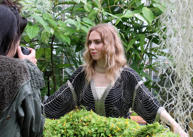 Model posing in Potted Plants room Conservatory of Flowers Victorian Greenhouse in San Francisco's Golden Gate Park 20180824-115817 cw80 C5