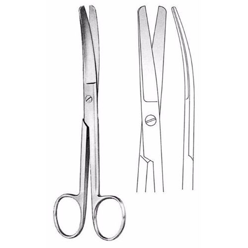 Standard Operating Scissors 18.5 cm , Blunt/Blunt Curved | by jfu.industries