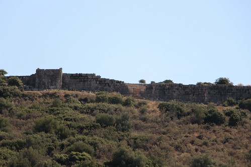 greece pleuron ancient heritage historical ruins castle view landscape salines sea archaeological art