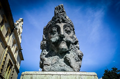 Vlad Tepes statue outside of Sighișoara City Hall - Transylvania, Romania 2017