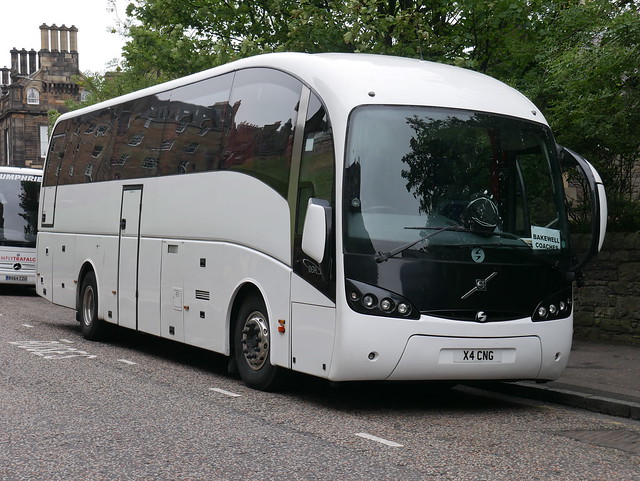 Bakewell Coaches of Bakewell Volvo Sunsundegui Sideral X4CNG at Johnston Terrace, Edinburgh, on 27 August 2018.