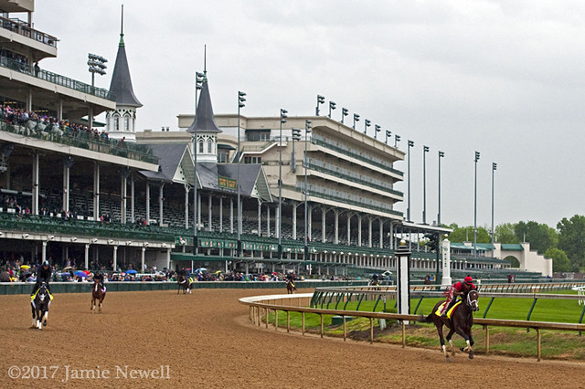 Classic Empire jogs under the Twin Spires
