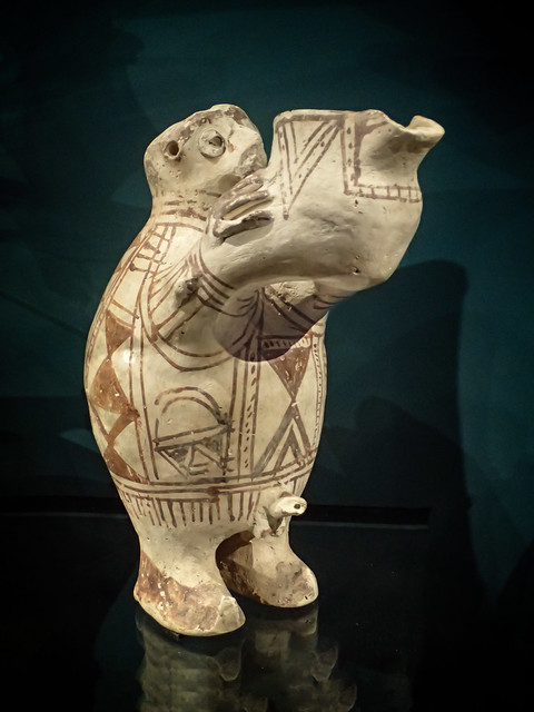 Ceramic vessel of a man pouring a libation Luristan style western Iran 800 BCE