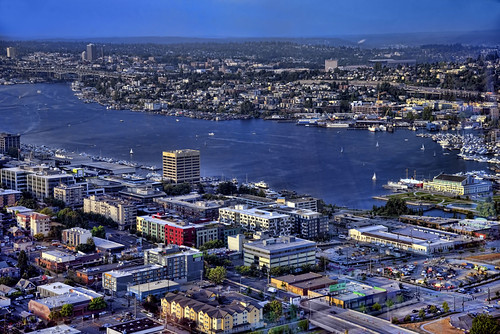 Westlake overlooking Lake Union by msuner48, Seattle, WAd750 acr5 cs4 sky water lake buildings city seattlewa westlake sailboats bridge trees nik
