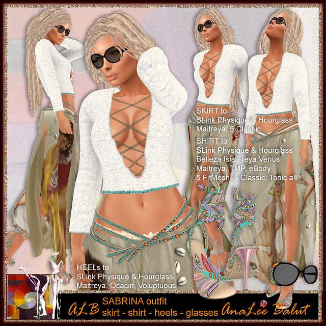 FREE - ALB SABRINA outfit - skirt shirt heels glasses by AnaLee Balut