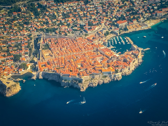 Flying passed Dubrovnik Old Town