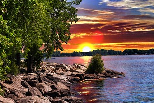 Toronto Ontario - Canada - Sunrise Over The Lake  Ontario HDR