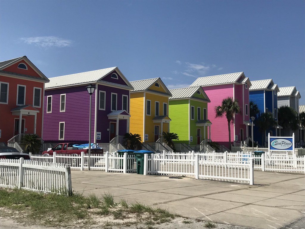 Colorful Beach Vacation Homes | Saint George Island, Florida… | Flickr