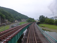 左手の線路は山田線 不通が続いていたが、2019年3月24日に再開予定