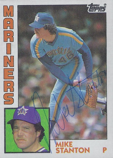 1984 Topps - Mike Stanton #694 (Pitcher) - Autographed Baseball Card (Seattle Mariners)