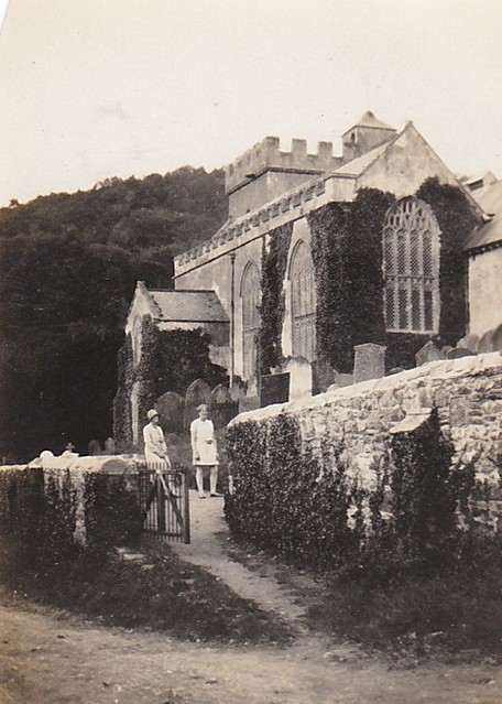 Two Ladies at Selworthy Church Somerset 1929