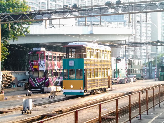 New and old HK tram 18