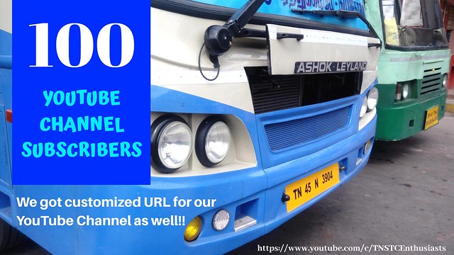 100 SUBSCRIBERS!! We got #customized #URL for our YouTube channel! Please do subscribe guys!  https://www.youtube.com/c/TNSTCEnthusiasts  Team, TNSTC Enthusiasts