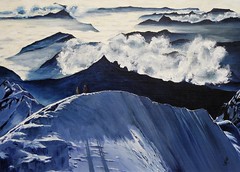 Ascension du mont blanc Acrylique 60x50cm   VENDU