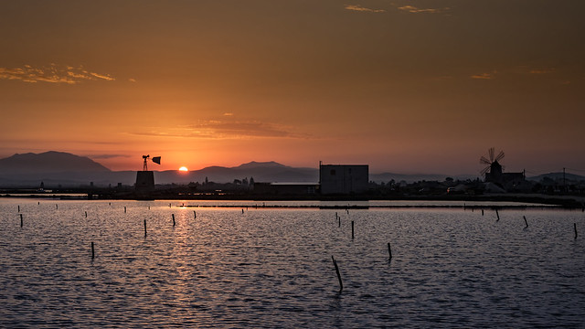 sunrise in the saltworks - Trapani - Italy