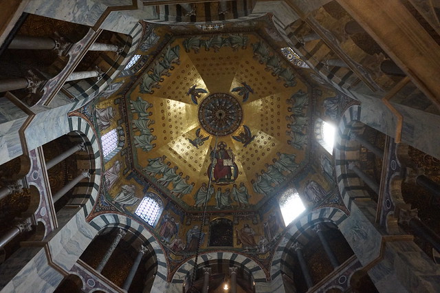 Cathédrale, Aix-la-Chapelle : Voûte de l'octogone de la Chapelle Palatine