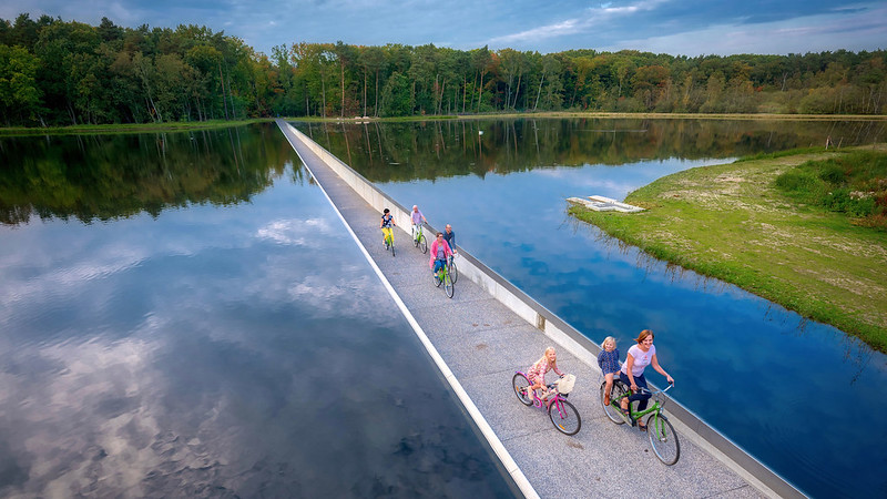 Cycling Through Water - Genk, Limburg - Belgium