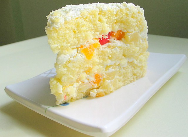 Mixed fruits sponge cake