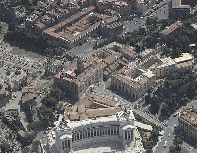 Rome - Aerial View of The Campidoglio and the Capitoline Museum (Summer 2004).