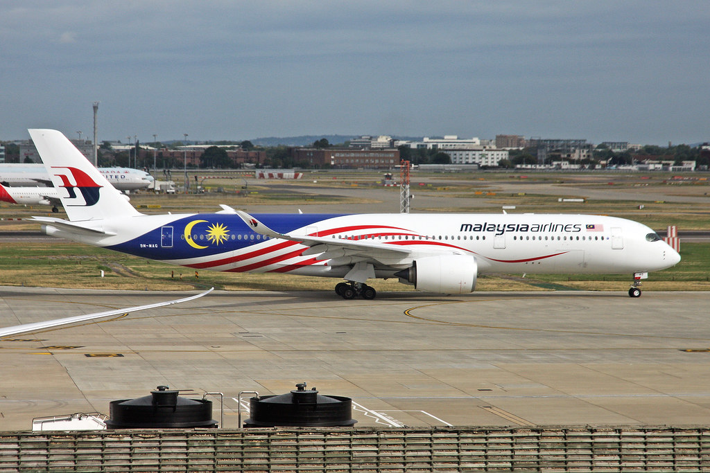 9M-MAG 1 Airbus A350-941 Malaysia Airlines (Malaysia Negaraku logojet) LHR 08SEP18