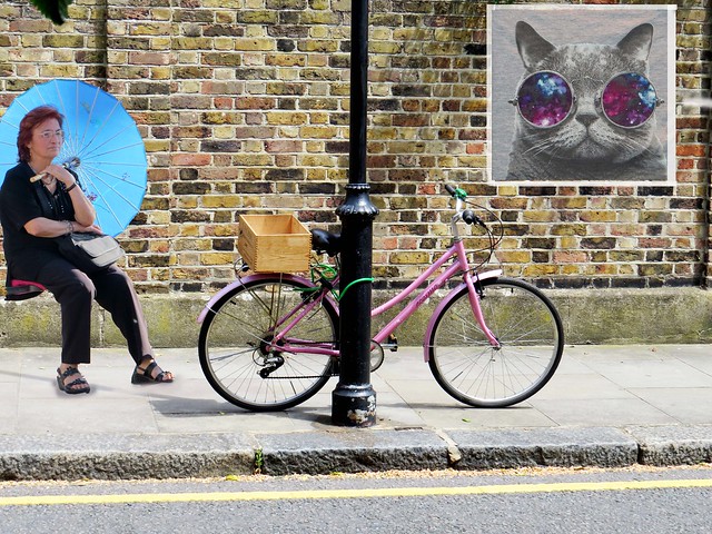 Umbrella, Bike and Poster