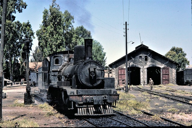 Hedjaz Railway - Deraa Junction in 1983 - HR 2-6-0T steam locomotive Nr. 66 (Arnold Jung Locomotive Works 987 / 1907)