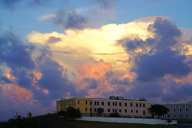 Magnificent sunset sky over Old San Juan, Puerto Rico