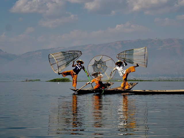 Fishermen Inle lake Myanmar