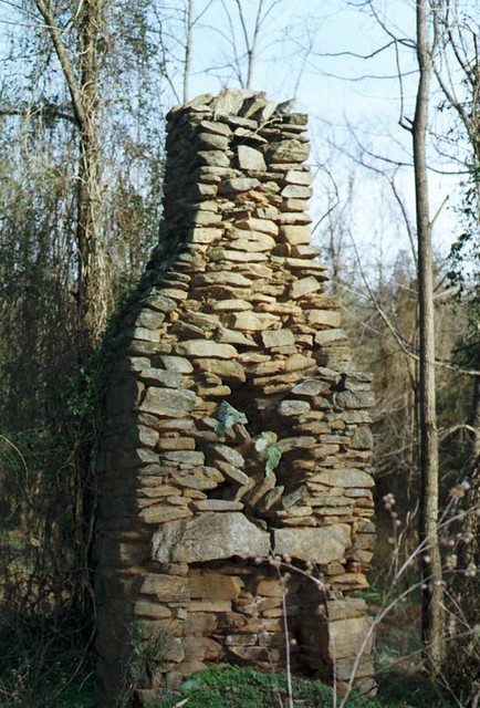 Stacked Stone Fireplace