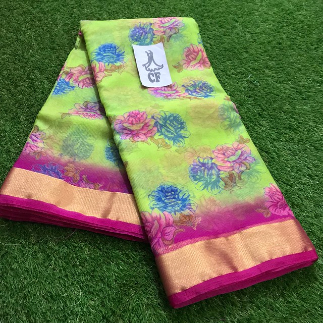 Buy Online Kota Sarees | Beautiful kota floral print sarees | CF Sarees | CF Brand | City Fashions