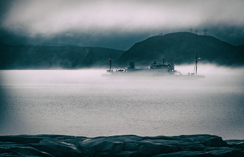 ferry fog ghostship quebec tadoussac gaspe