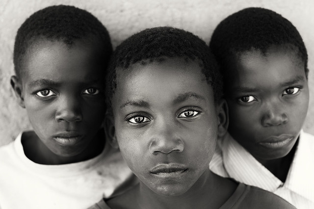 Malawi, boys in a remote village