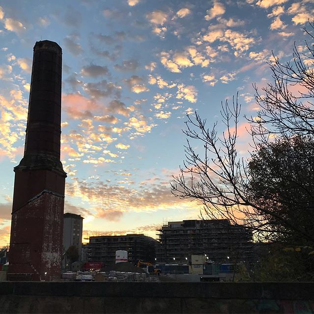 Beautiful skies over the old #leithwalk tram depot