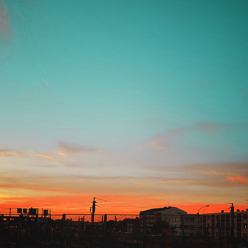 Sweet evening by karholle, outdoor evening sunset picture photo city orangeandteal sky cityscape
