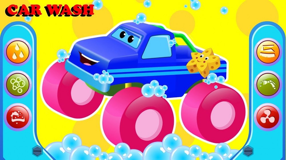 Monster Truck, Car Wash Cartoons, Kids Channel Vehicle V…