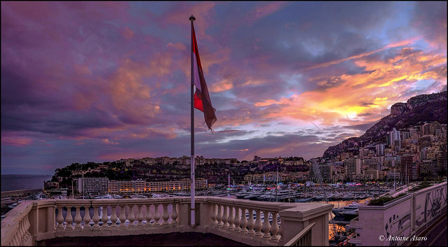 Sunset over Monaco .