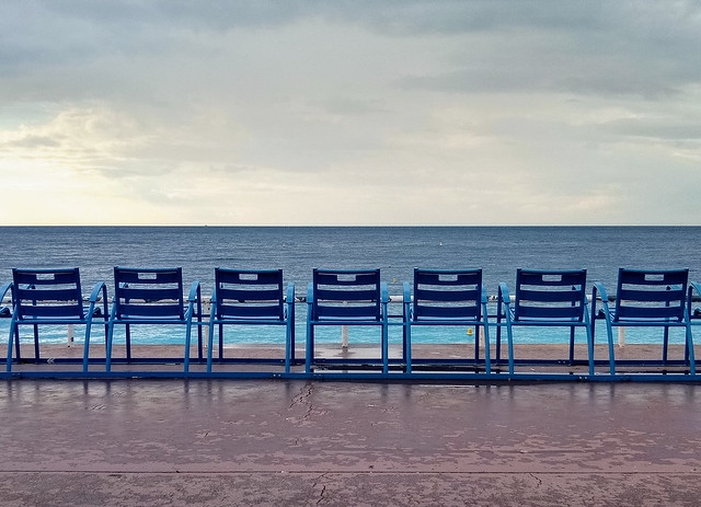Chairs, Promenade des Anglais, Nice, France