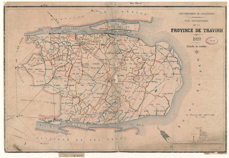 BẢN ĐỒ TỈNH TRÀ VINH, 1920 - Plan topographique de la province de Travinh