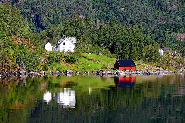 Fjords between Bergen and Oslo, Norway