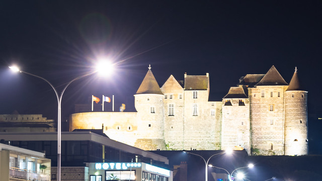 Le Château de Dieppe, la nuit