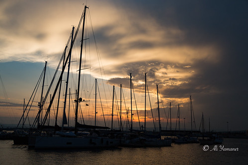Sunset in Siracusa-Ortigia II by Ali Yamaner, siracusa ortigia italy sunset sicily sicilia outdoor clouds yachts seacape seaside harbour canon eos