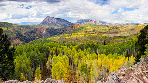 colorado rocky mountains landscapes fall autumn aspen pass colorful hiking tree forest wood grass river landscape field mountain sky