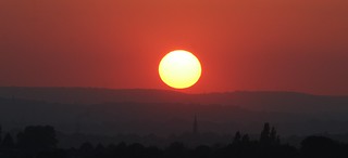 Sunset Over Leeds , West Yorkshire , England , UK
