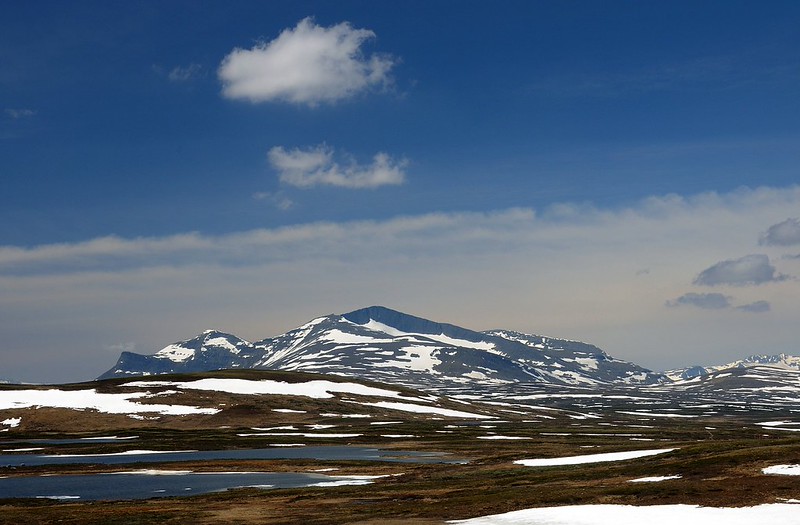 20180526-054F | Blick vom Torkilstöten zum Helags (1796 m) mit dem Predikstolen (links, 1690 m). Jämtland / Schweden, 26.05.2018