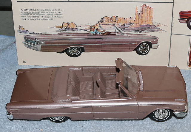 1963 Ford Galaxie 500 XL Convertible Promo Model Car - Rose Beige Metallic