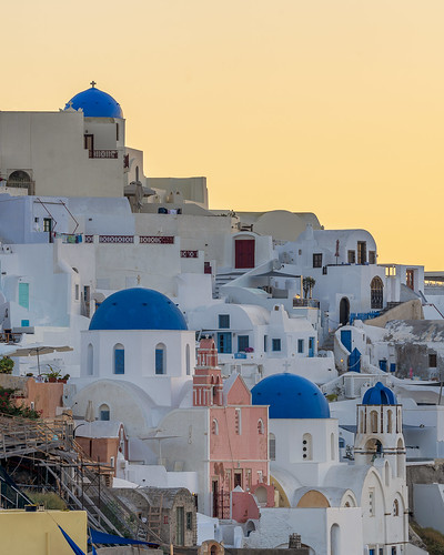 santorini ornage domes blue greece greek white house sunrise architecture hdr dri