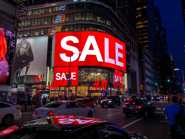 SALE, SALE, SALE at H&M Store, Broadway, Times Square - NYC